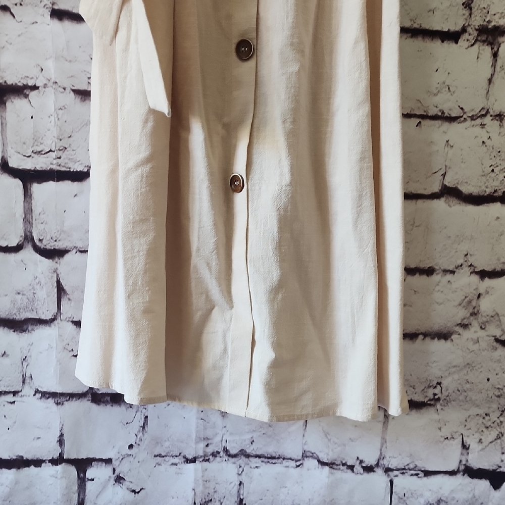 CupShe Beige Smocked Ruffle Midi Dress - Sz S belted dress - EUC! - Picture 11 of 13